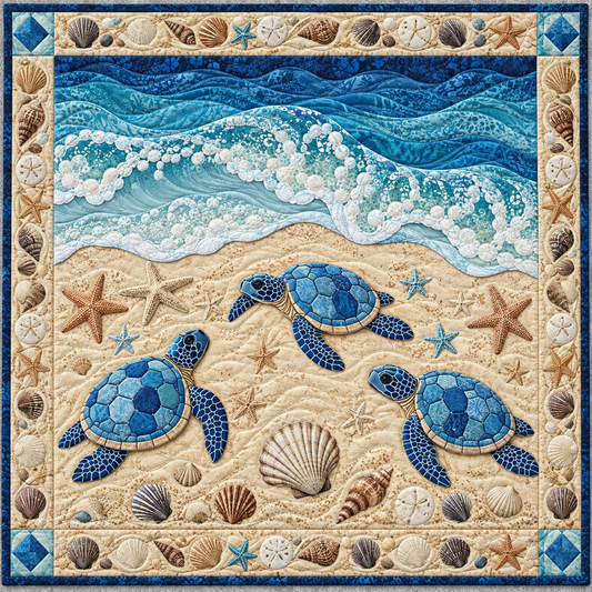 Sea Turtle Tidal Garden TD141026503 Quilt Blanket