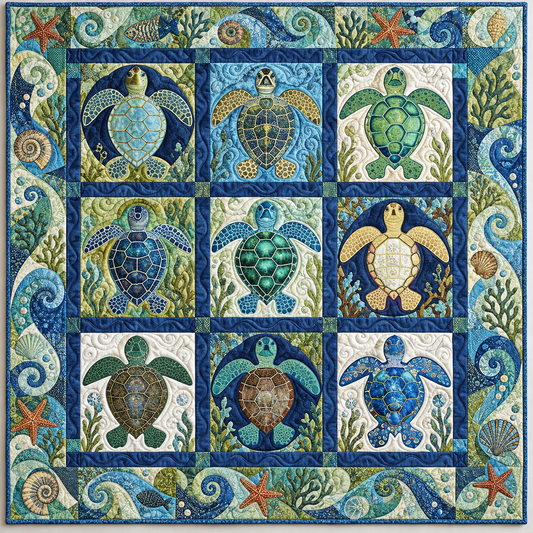 Sea Turtle Nine Patch TD141026520 Quilt Blanket