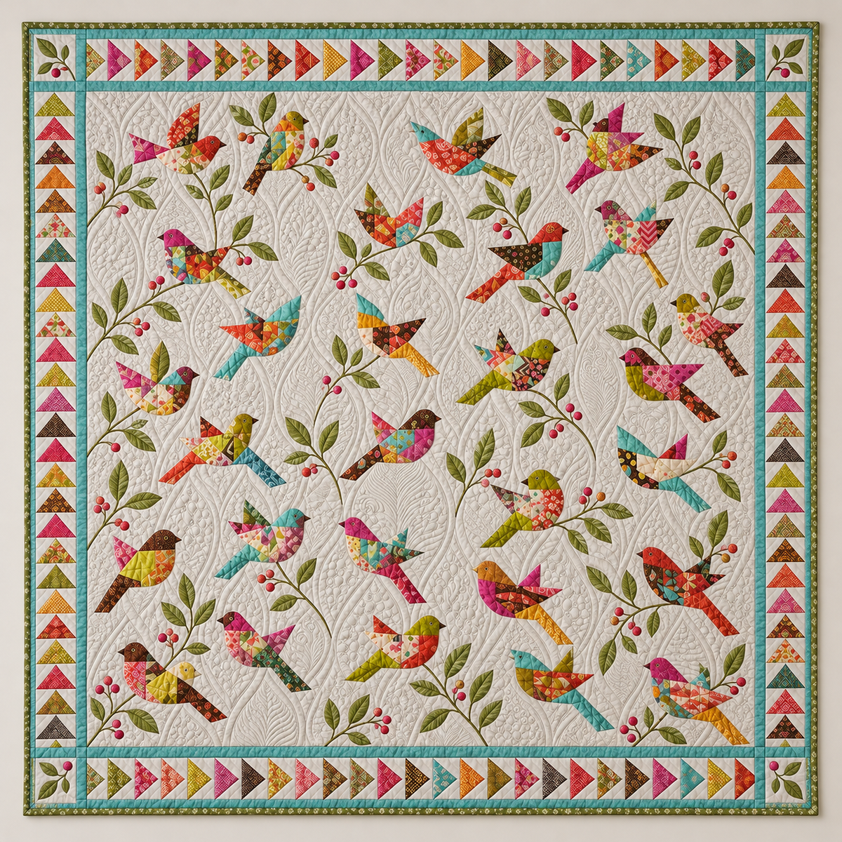 Scrappy Birds In Flight TD141026034 Quilt Blanket