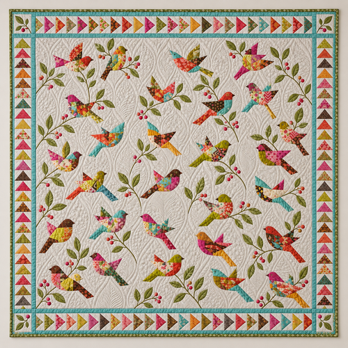 Scrappy Birds In Flight TD141026034 Quilt Blanket