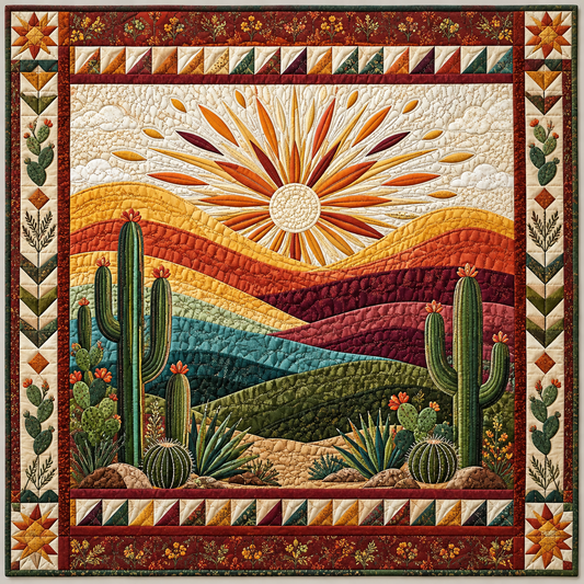 Desert Cactus Sunset TD141026536 Quilt Blanket