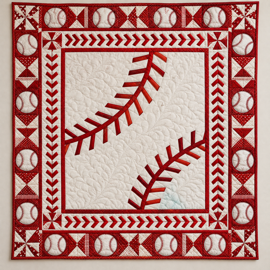 Red Baseball Stitch Motifs TD141026059 Quilt Blanket