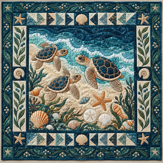 Coastal Turtle TD141026563 Quilt Blanket