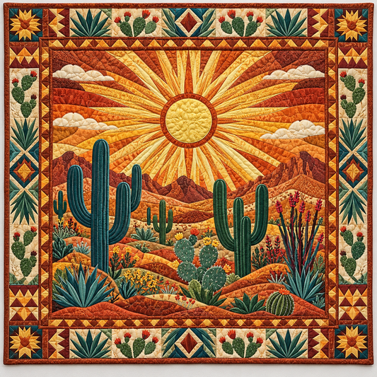 Cactus Desert Sunrise TD141026597 Quilt Blanket