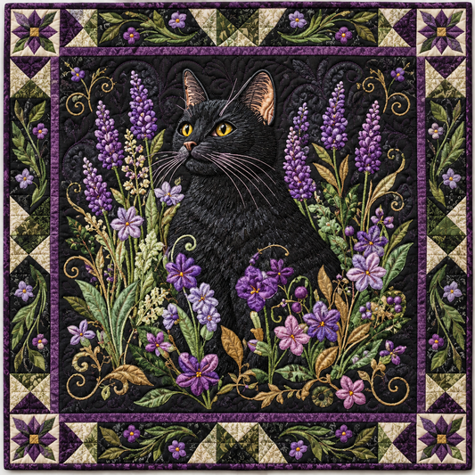 Moonlit Black Cat Garden TD141026598 Quilt Blanket
