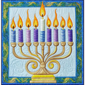 Jewish Hanukkah Menorah DAI190225060 Quilt Blanket