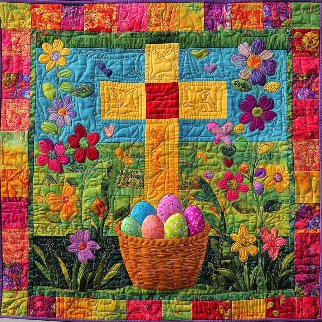 Easter Egg Basket DAI190225091 Quilt Blanket