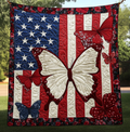 Patriotic Butterfly DAI190225070 Quilt Blanket