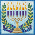 Jewish Hanukkah Menorah DAI190225057 Quilt Blanket