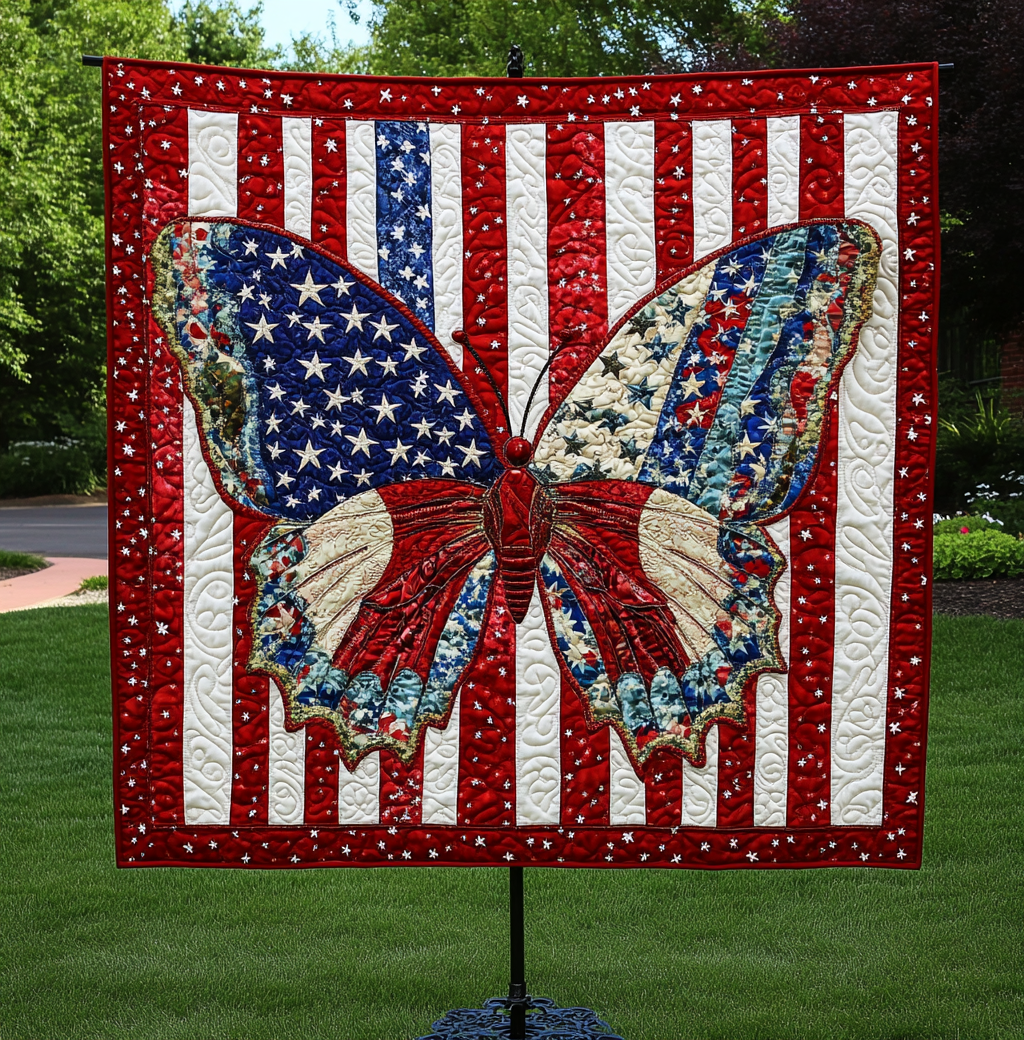 Patriotic Butterfly DAI190225065 Quilt Blanket