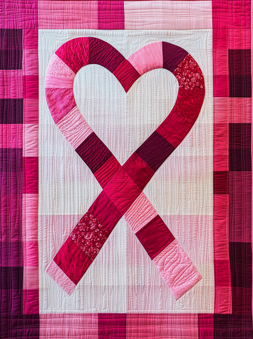 Heart Ribbon TAI101224115 Quilt Blanket