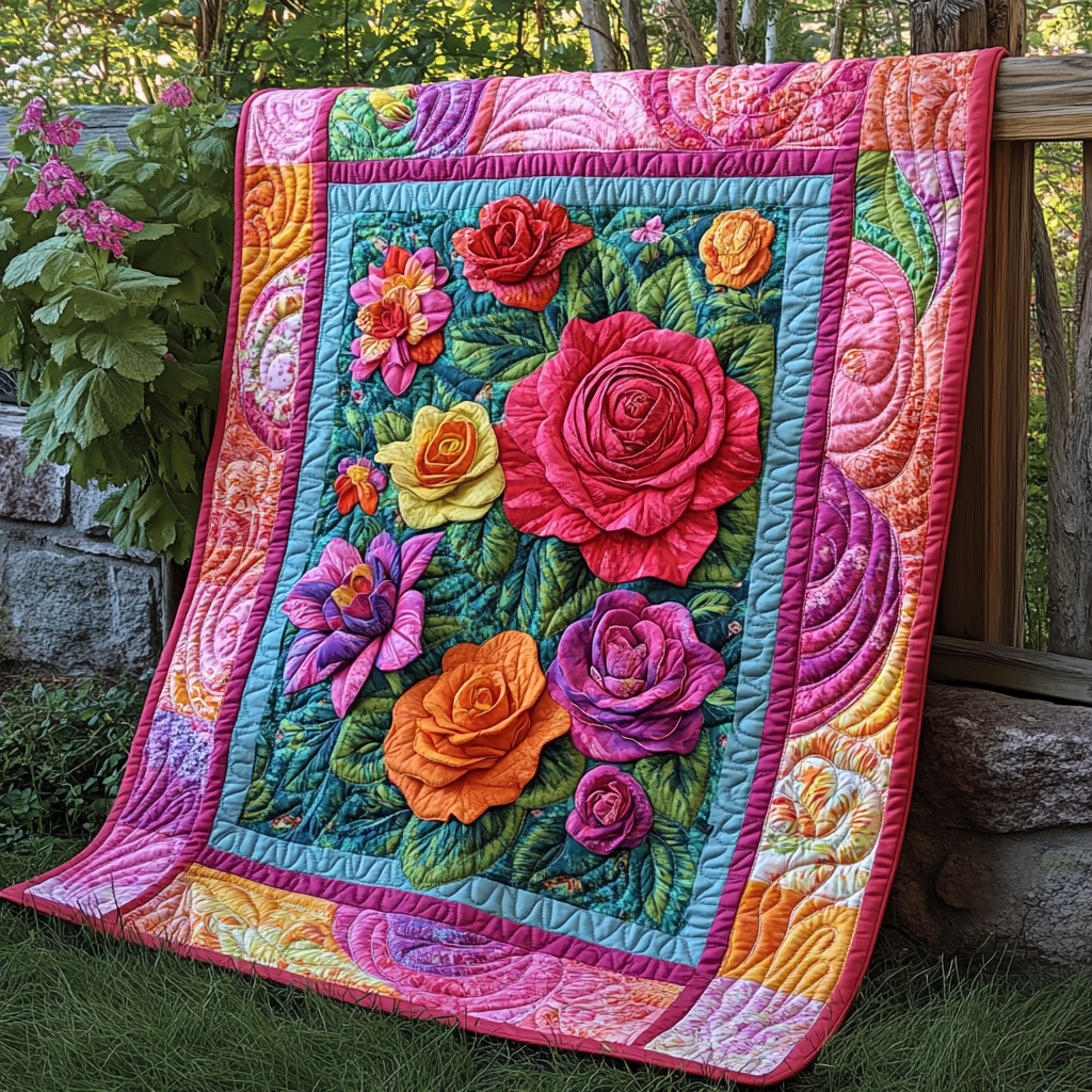 Rose Flower DAI190225081 Quilt Blanket