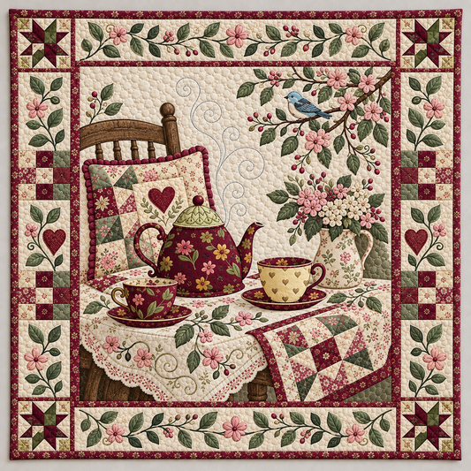 Garden Tea Party with Birds TD141026115 Quilt Blanket