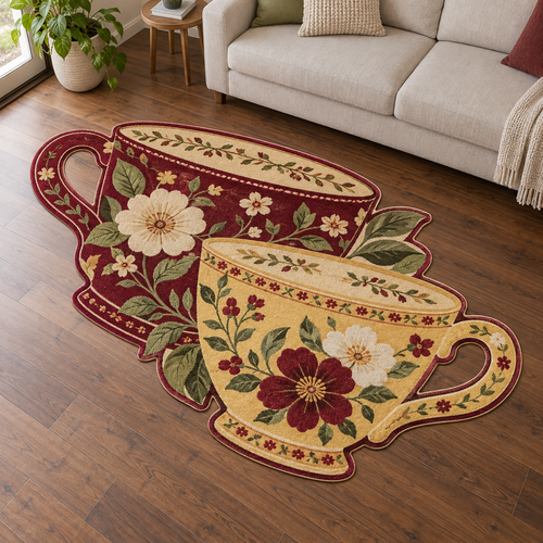 Cottage Tea Cups TD131026115 Custom Shape Area Rug
