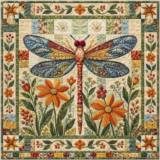 Wildflower Dragonfly TD141026623 Quilt Blanket