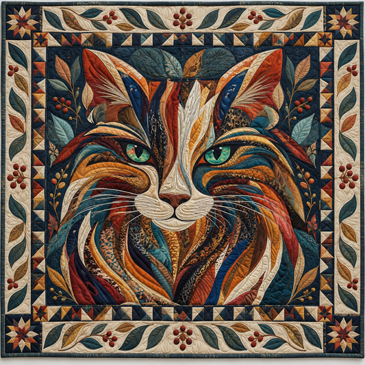 Swirling Cat Portrait TD141026640 Quilt Blanket