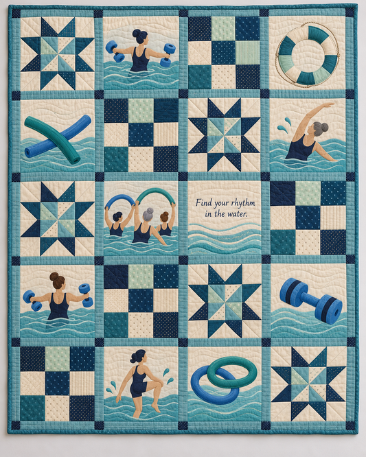 Water aerobics patchwork quilt design A