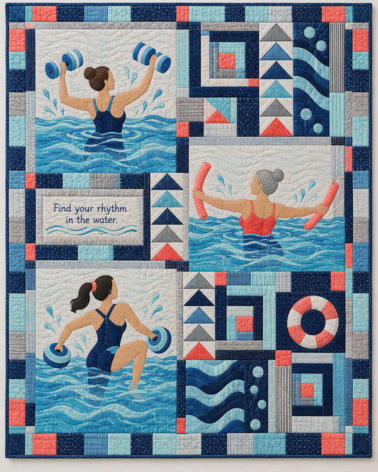Water aerobics patchwork quilt design B