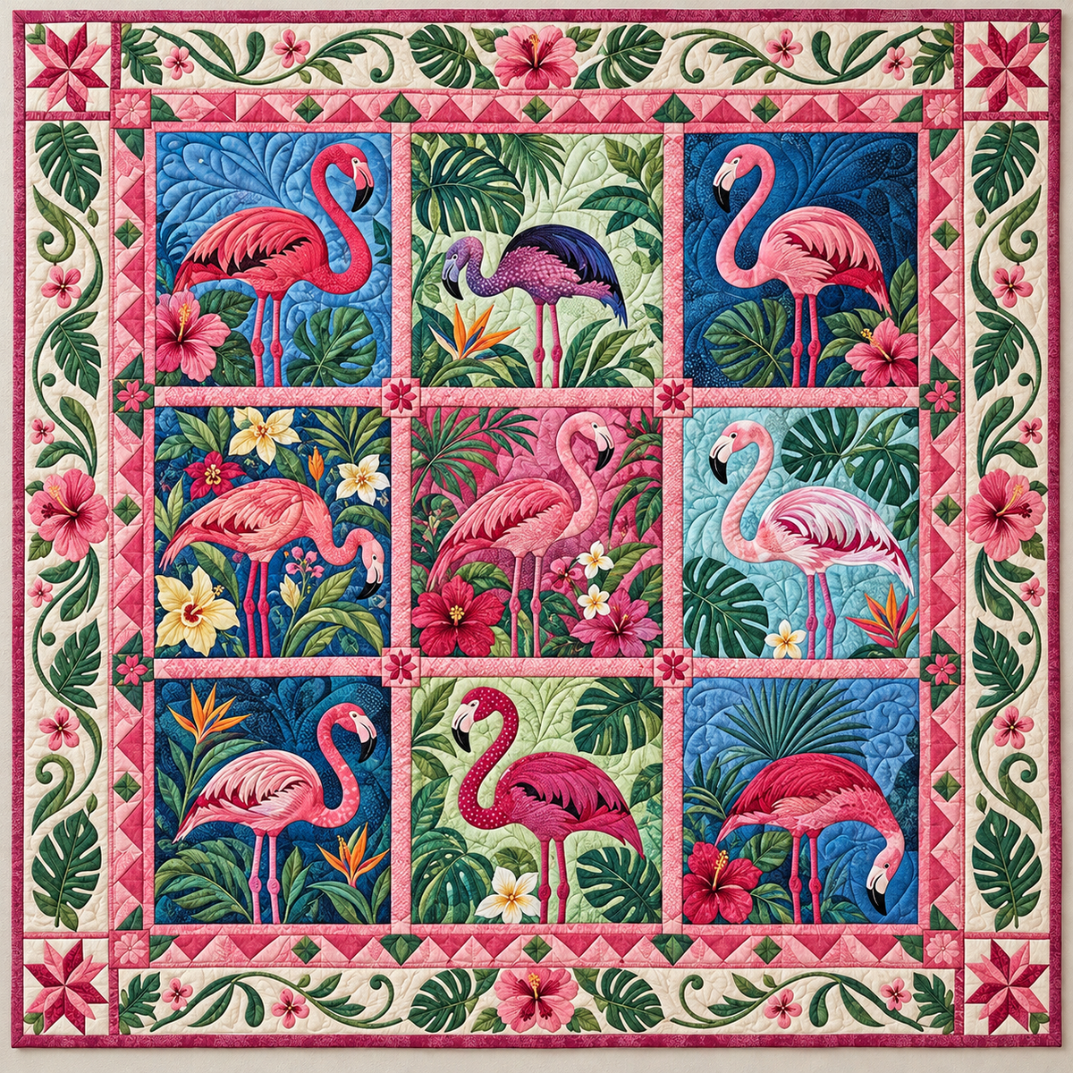 Tropical Flamingo TD141026706 Quilt Blanket