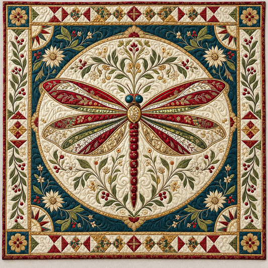 Antique Dragonfly Medallion TD141026721 Quilt Blanket