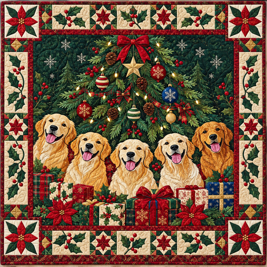 Golden Retriever Christmas TD141026728 Quilt Blanket