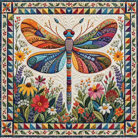 Rainbow Dragonfly Meadow TD141026757 Quilt Blanket