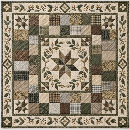 Rustic Neutral Squares TD141026781 Quilt Blanket