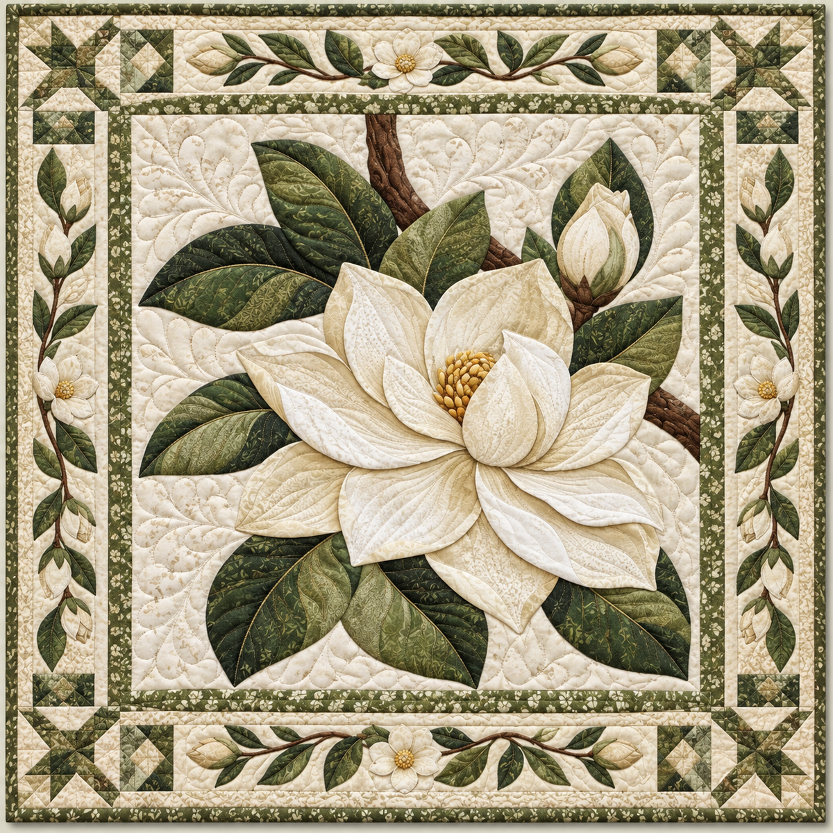 Magnolia Blossom Placemat TD141026784 Quilt Blanket