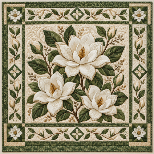 Ivory Magnolia TD141026787 Quilt Blanket