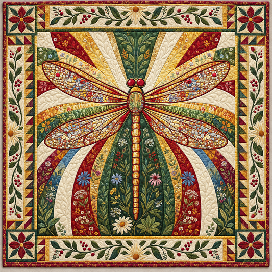 Golden Dragonfly Rays TD141026792 Quilt Blanket
