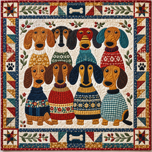 Sweater Dachshund TD141026796 Quilt Blanket