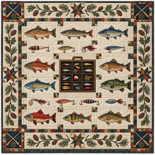 Fishing Tackle TD141026812 Quilt Blanket
