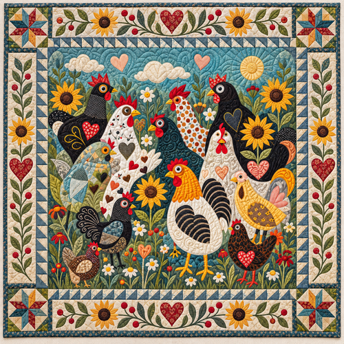 Feathered Barnyard Garden TD141026814 Quilt Blanket