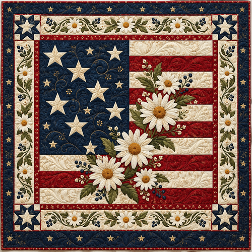 Patriotic Daisy Placemat TD141026817 Quilt Blanket