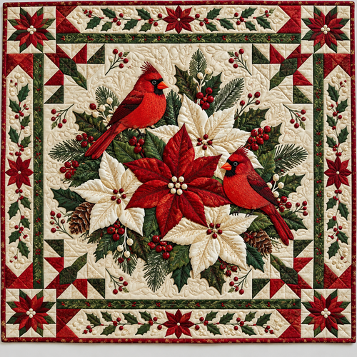 Poinsettia Cardinal Red TD141026829 Quilt Blanket