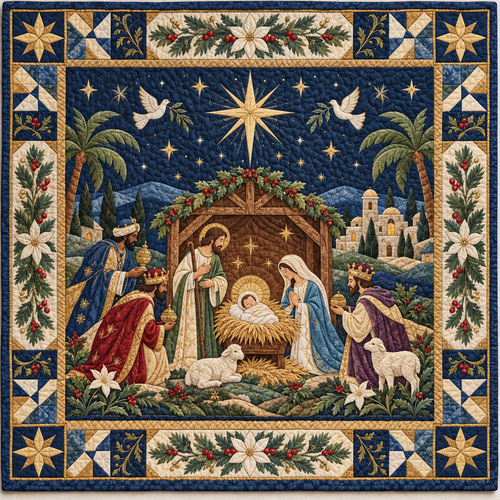 Divine Nativity Circle TD141026831 Quilt Blanket