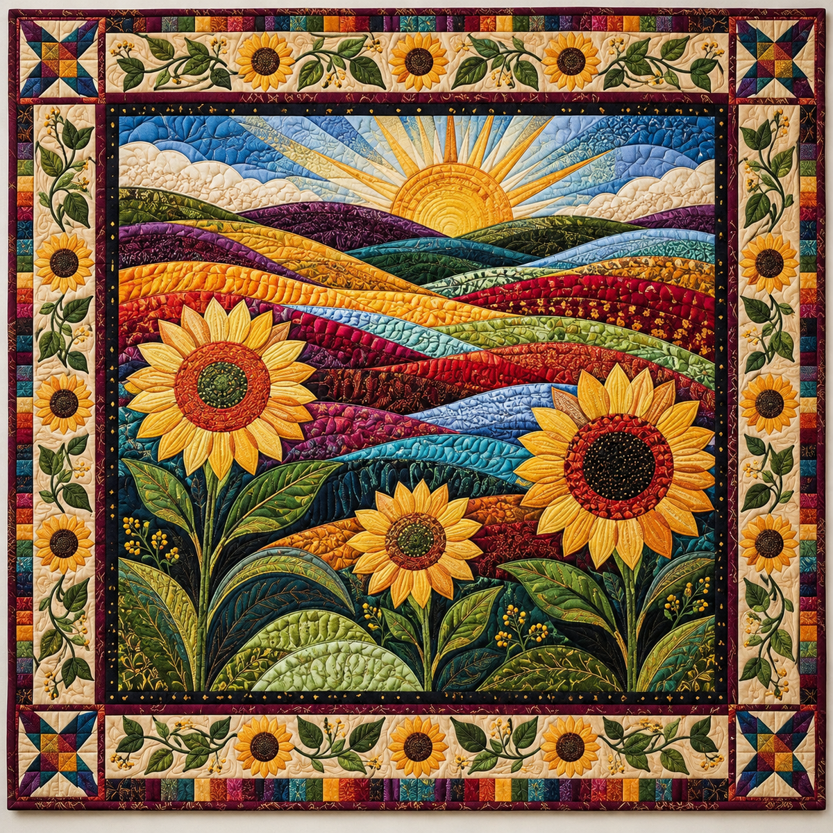 Sunflower Landscape TD141026832 Quilt Blanket