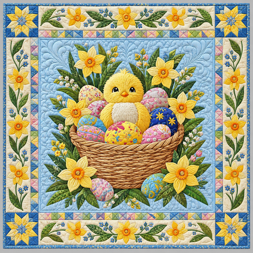 Easter Basket Chick TD141026833 Quilt Blanket