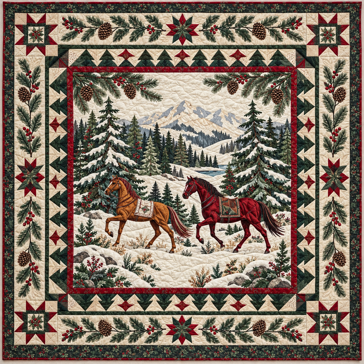 Winter Horse Woodland TD141026844 Quilt Blanket