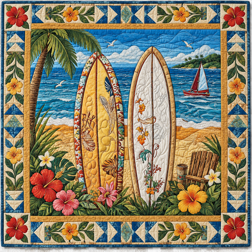 Surfboard Beach TD141026855 Quilt Blanket