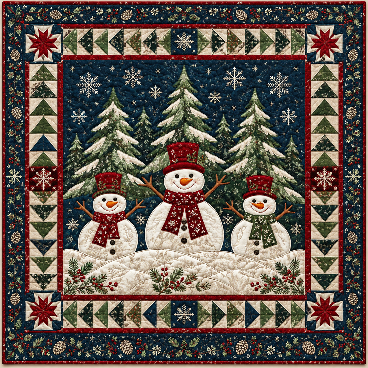 Snowman Forest Trio TD141026857 Quilt Blanket
