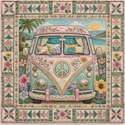 Pastel Camper Escape TD141026862 Quilt Blanket