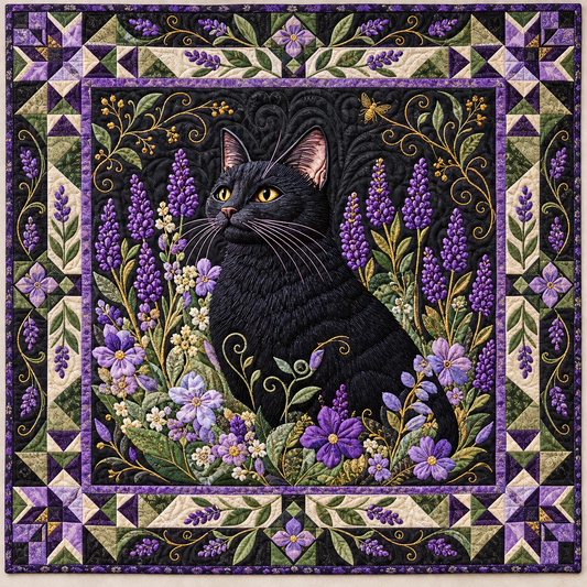 Black Cat Lavender Pouch TD141026865 Quilt Blanket
