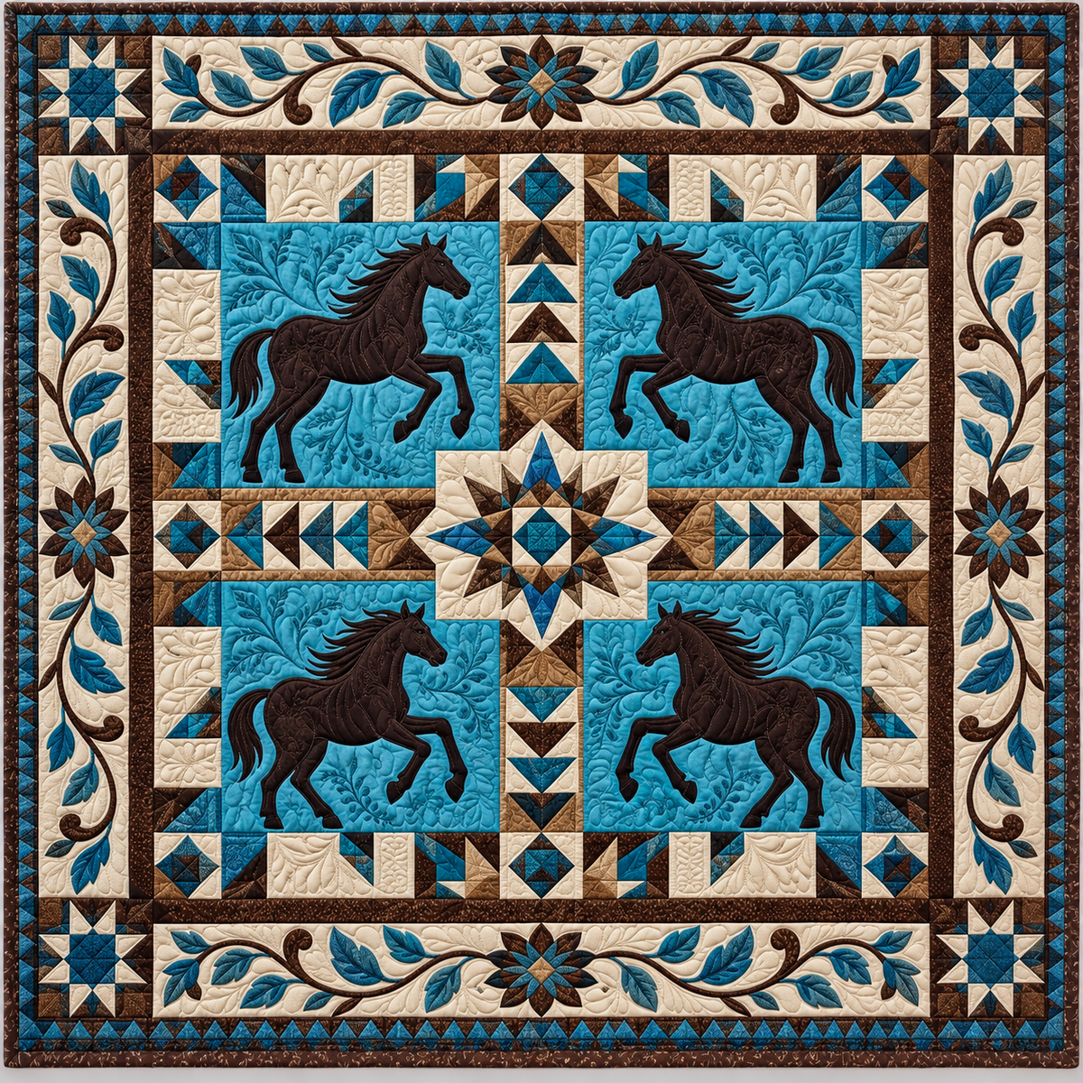 Midnight Western Horses TD141026874 Quilt Blanket