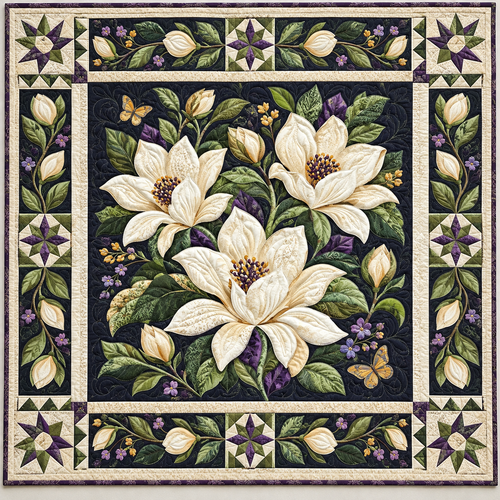 Ivory Botanical Elegance TD141026882 Quilt Blanket