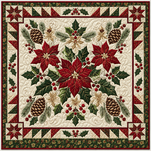 Poinsettia Pinecone TD141026883 Quilt Blanket