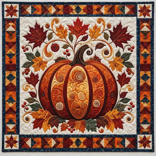Ornamental Autumn Pumpkin TD141026885 Quilt Blanket