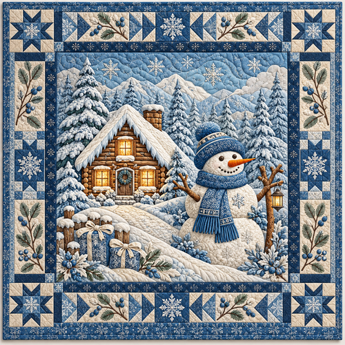 Snowman Cabin Frost TD141026898 Quilt Blanket