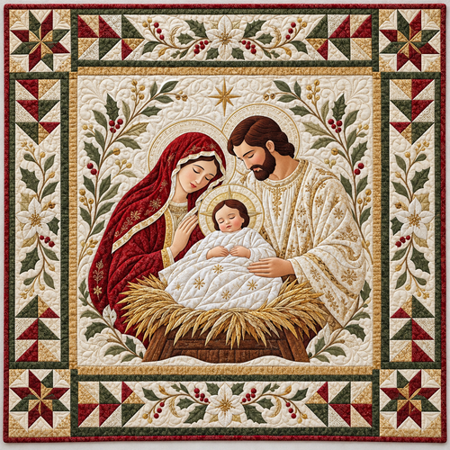 Holy Family Ivory Nativity TD141026904 Quilt Blanket