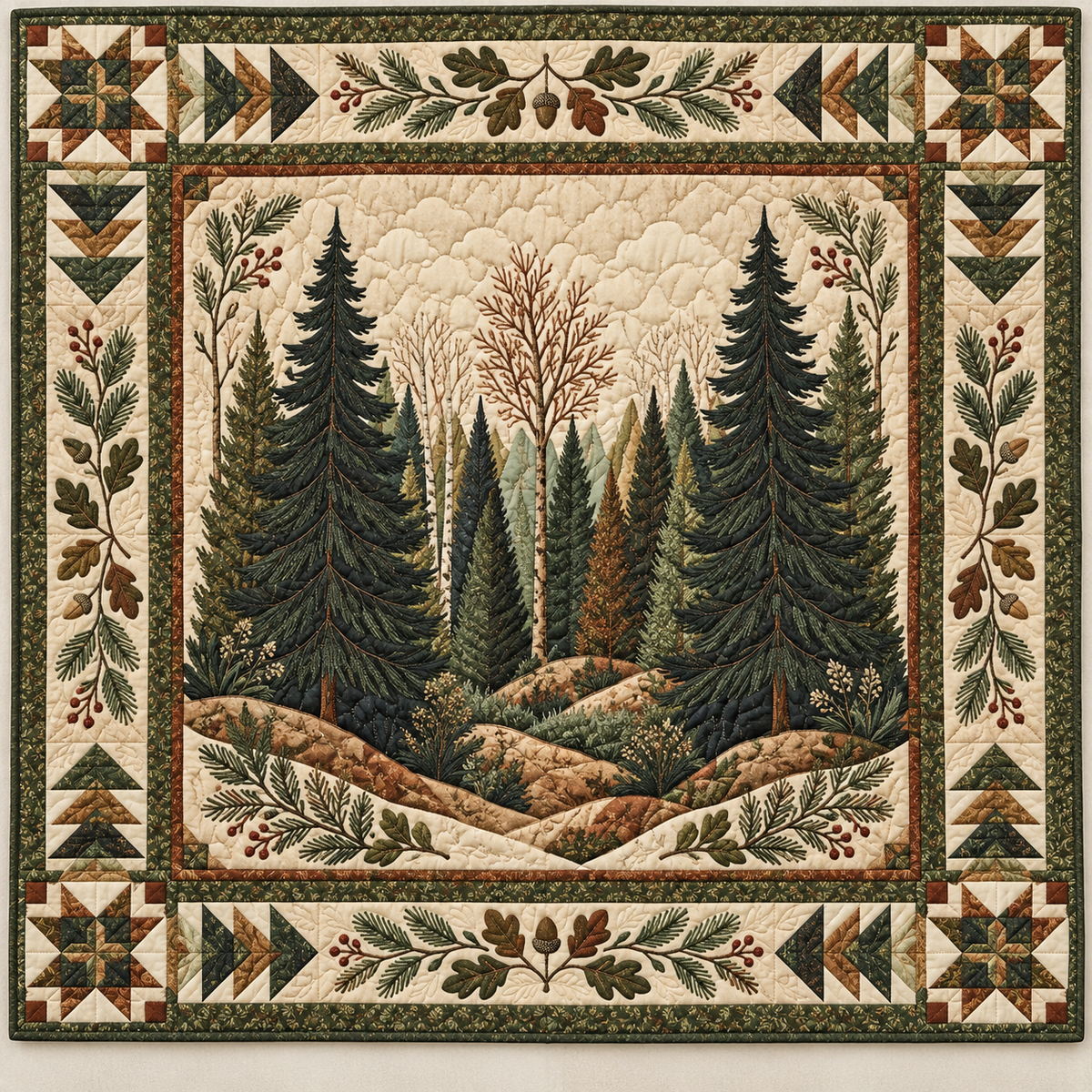 Quiet Evergreen Grove TD141026931 Quilt Blanket